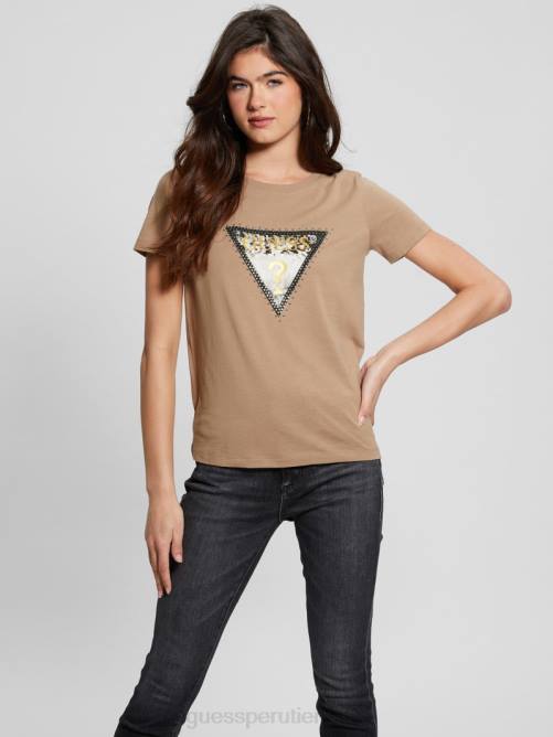GUESS camiseta triangular eco animal mujer 0P8X1056 arena mojada vestir
