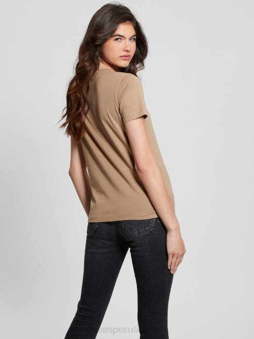 GUESS camiseta triangular eco animal mujer 0P8X1056 arena mojada vestir