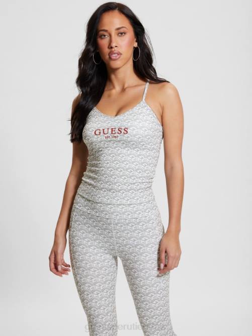 GUESS tanque activo eco g-cube mujer 0P8X1006 raya g-cube pequeño gris vestir