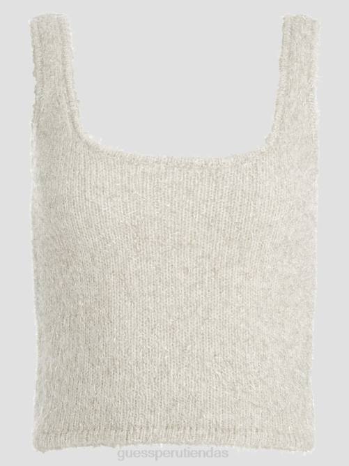 GUESS tanque de suéter difuso tinsley mujer 0P8X1509 blanco crema multicolor vestir