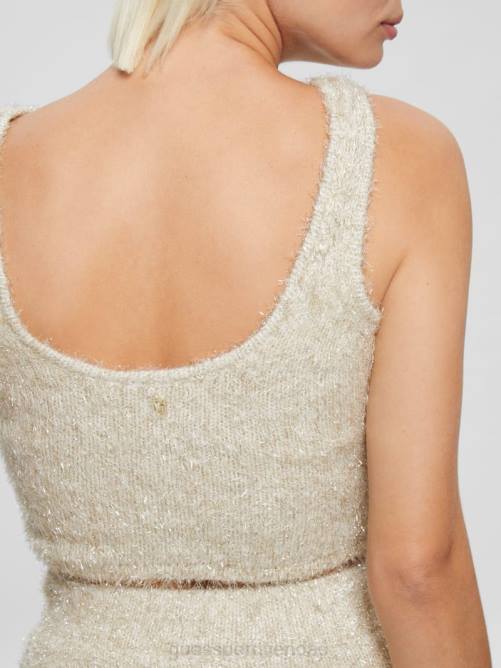 GUESS tanque de suéter difuso tinsley mujer 0P8X1509 blanco crema multicolor vestir