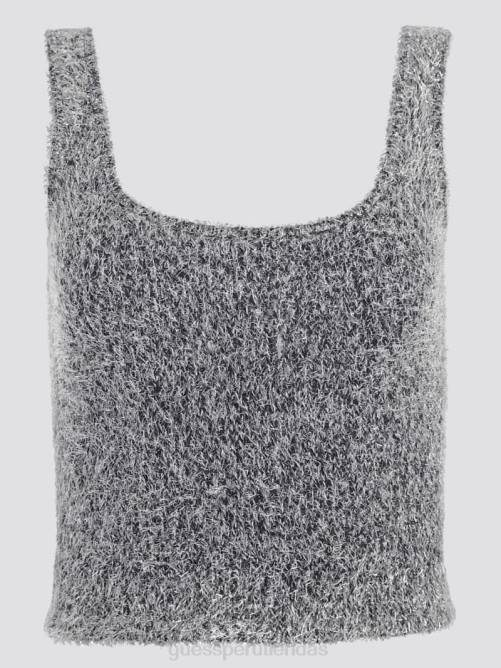GUESS tanque de suéter difuso tinsley mujer 0P8X1624 gris seda multicolor vestir