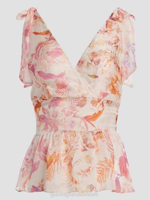 GUESS top fruncido roxan mujer 0P8X1121 romance recuperado vestir