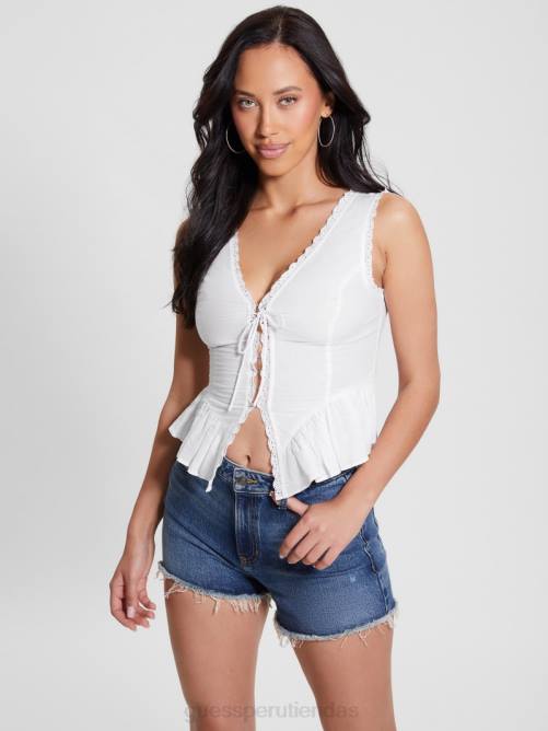 GUESS top mackenzie ecológico mujer 0P8X976 blanco puro vestir