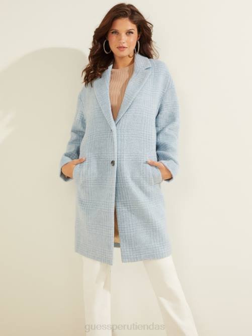 GUESS abrigo Destiny en mezcla de lana mujer 0P8X1760 vía aérea azul multi vestir