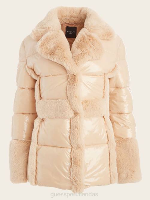 GUESS abrigo acolchado bessie mujer 0P8X1906 marfil neutro vestir