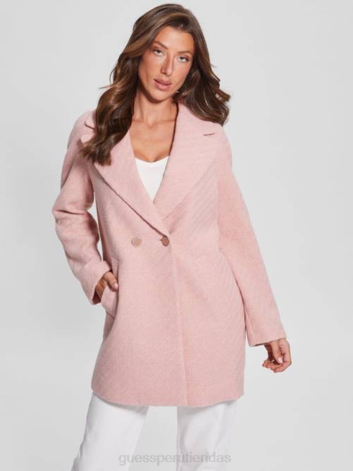 GUESS abrigo de ginebra mujer 0P8X1935 rosa satinada vestir