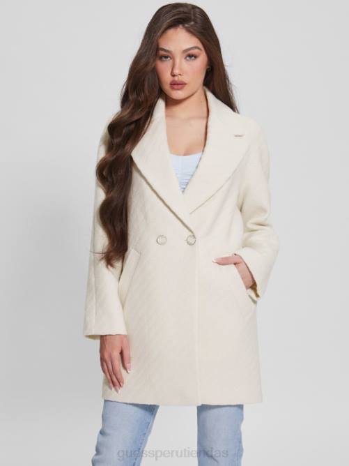 GUESS abrigo de ginebra mujer 0P8X1960 blanco crema vestir