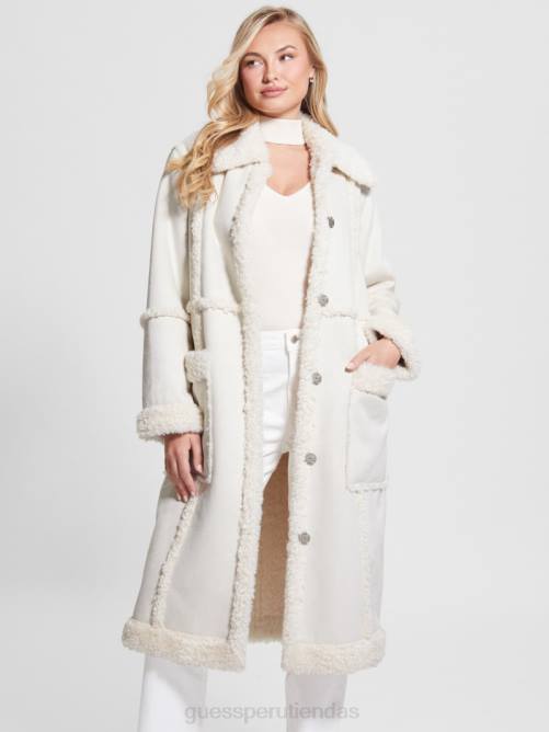 GUESS abrigo nicoletta mujer 0P8X1894 blanco crema vestir