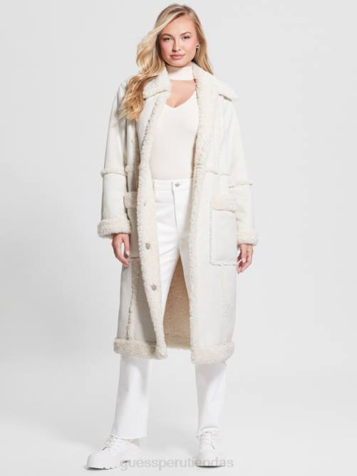 GUESS abrigo nicoletta mujer 0P8X1894 blanco crema vestir