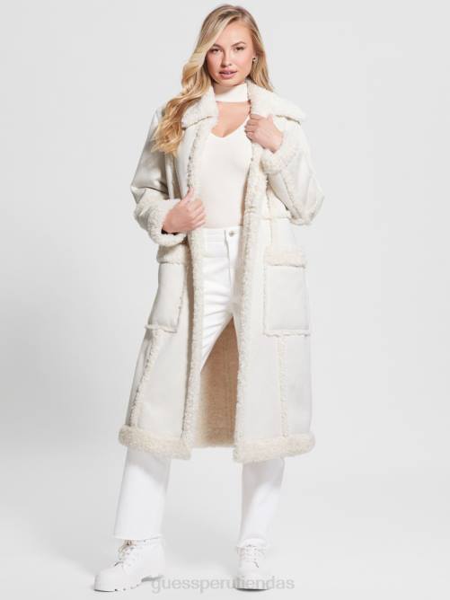 GUESS abrigo nicoletta mujer 0P8X1894 blanco crema vestir