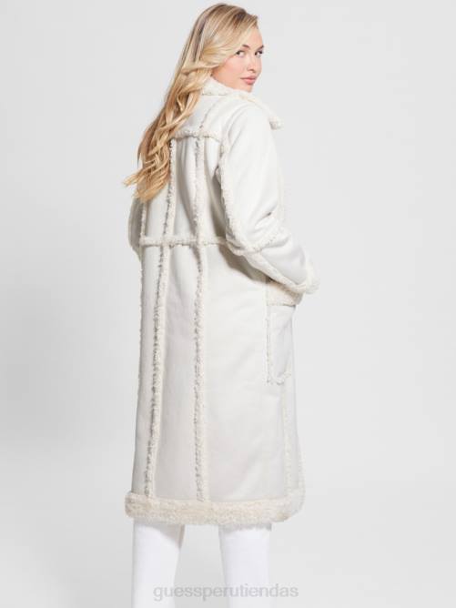 GUESS abrigo nicoletta mujer 0P8X1894 blanco crema vestir