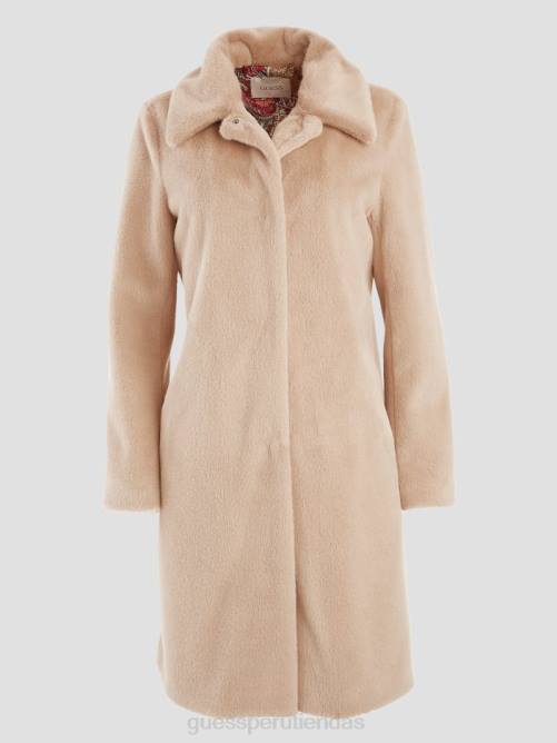 GUESS abrigo simmone de piel sintética mujer 0P8X1918 topo espumoso vestir