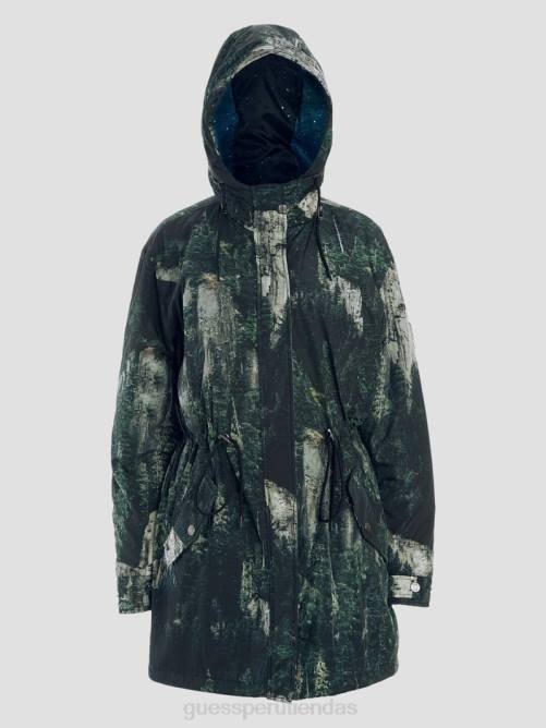 GUESS anorak as mujer 0P8X1962 impresión de acantilados del bosque vestir