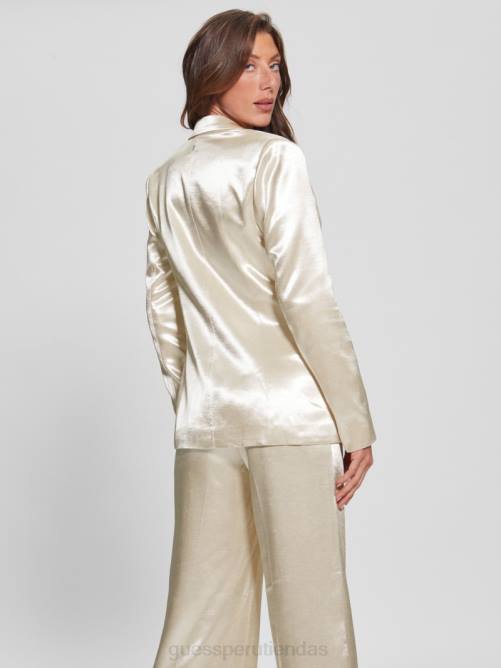 GUESS blazer breta de satén mujer 0P8X1736 madreperla vestir