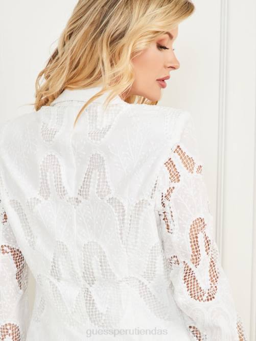 GUESS blazer con bordado de kyrie mujer 0P8X1763 pur blanco vestir