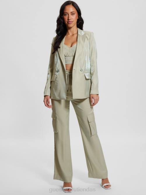 GUESS blazer eco adriana de raso mujer 0P8X1734 helecho polvoriento multi vestir