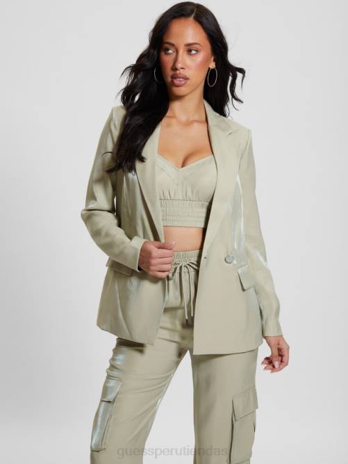 GUESS blazer eco adriana de raso mujer 0P8X1734 helecho polvoriento multi vestir
