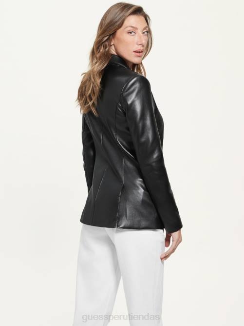 GUESS blazer emelie de piel sintética mujer 0P8X1751 negro vestir