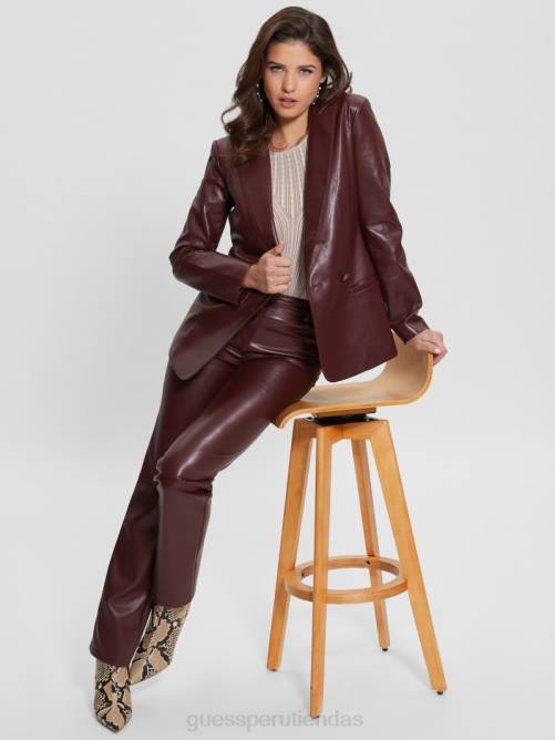 GUESS blazer emelie de piel sintética mujer 0P8X1861 vino místico multi vestir
