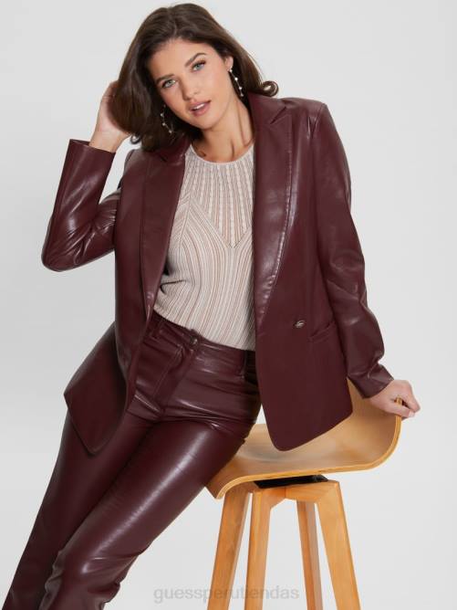 GUESS blazer emelie de piel sintética mujer 0P8X1861 vino místico multi vestir