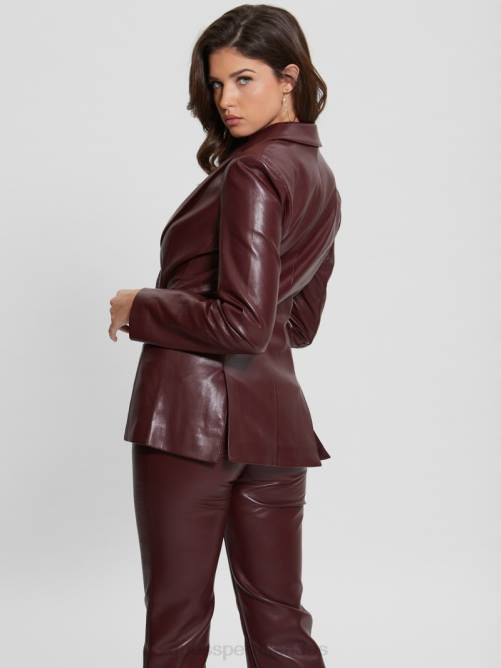 GUESS blazer emelie de piel sintética mujer 0P8X1861 vino místico multi vestir