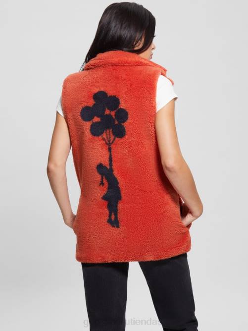 GUESS chaleco delia mujer 0P8X1879 rojo ardiente vestir