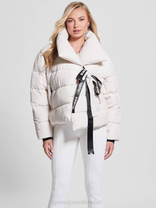 GUESS chaqueta acolchada con lazo claudia mujer 0P8X1978 tono pergamino vestir