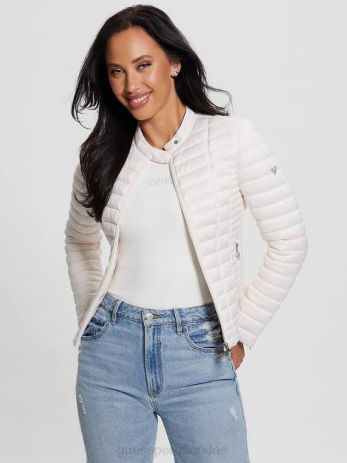 GUESS chaqueta acolchada con logo vona mujer 0P8X1865 tono pergamino vestir
