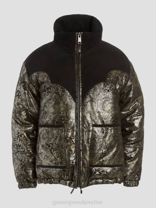 GUESS chaqueta acolchada de cuero loise mujer 0P8X1887 negro vestir