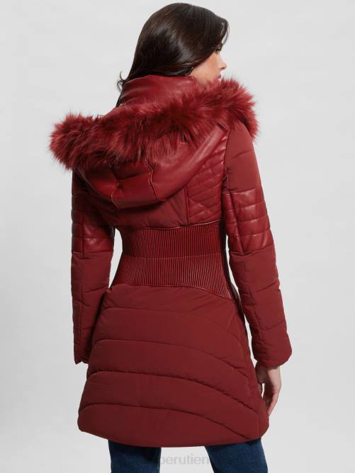 GUESS chaqueta acolchada eco oxana mujer 0P8X1886 jugo de remolacha rojo vestir