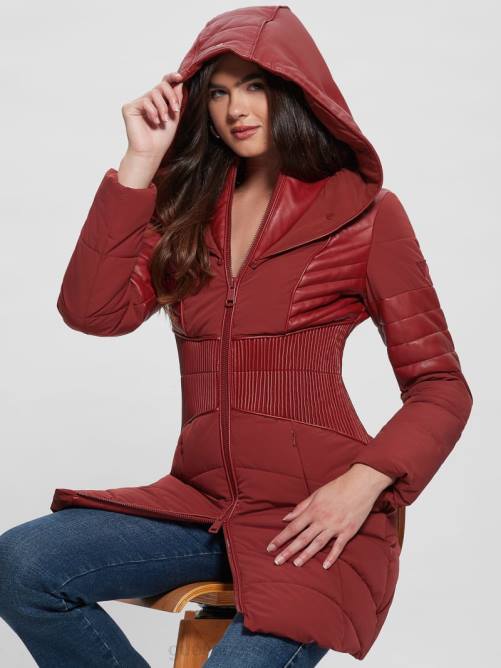 GUESS chaqueta acolchada eco oxana mujer 0P8X1886 jugo de remolacha rojo vestir
