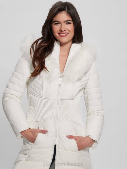GUESS chaqueta acolchada eco oxana mujer 0P8X1964 blanco puro vestir