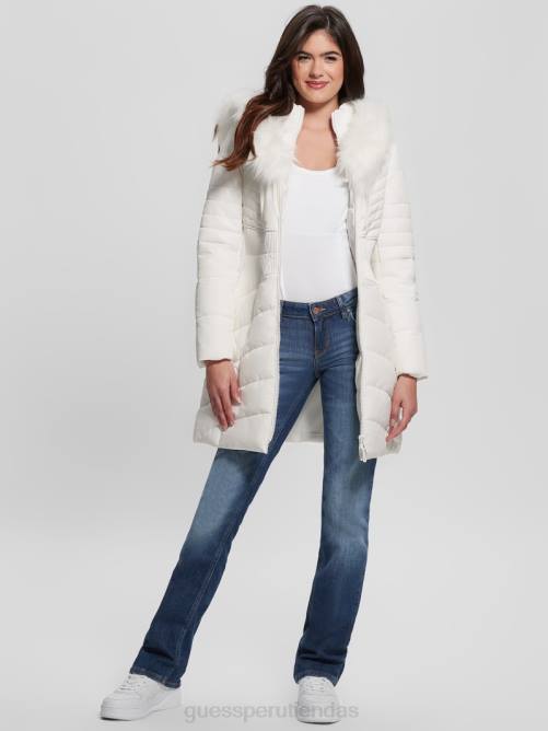 GUESS chaqueta acolchada eco oxana mujer 0P8X1964 blanco puro vestir