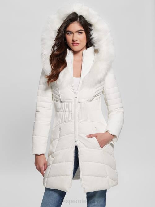 GUESS chaqueta acolchada eco oxana mujer 0P8X1964 blanco puro vestir