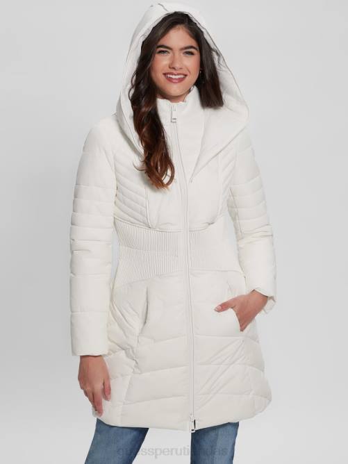 GUESS chaqueta acolchada eco oxana mujer 0P8X1964 blanco puro vestir