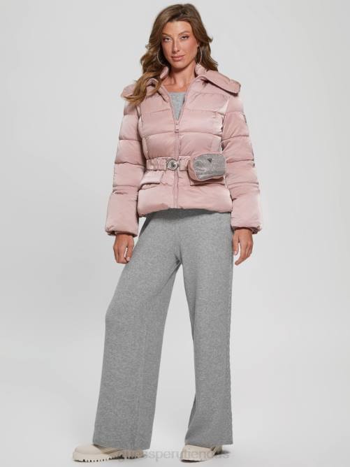 GUESS chaqueta acolchada ecológica brillante mujer 0P8X1940 violeta rosado vestir