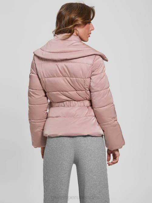 GUESS chaqueta acolchada ecológica brillante mujer 0P8X1940 violeta rosado vestir