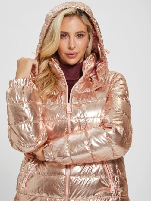 GUESS chaqueta acolchada fiorenza mujer 0P8X1993 rosa metalizado multicolor vestir