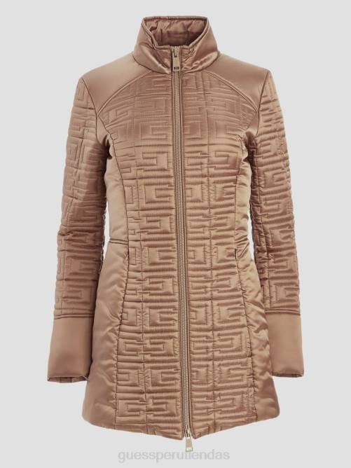 GUESS chaqueta acolchada larga estilo marino mujer 0P8X1966 arena mojada multi vestir