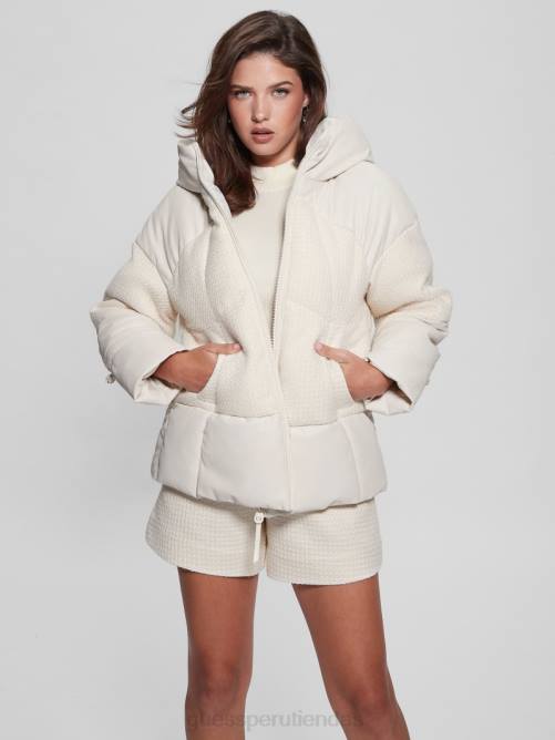 GUESS chaqueta acolchada lea mujer 0P8X1834 blanco crema vestir