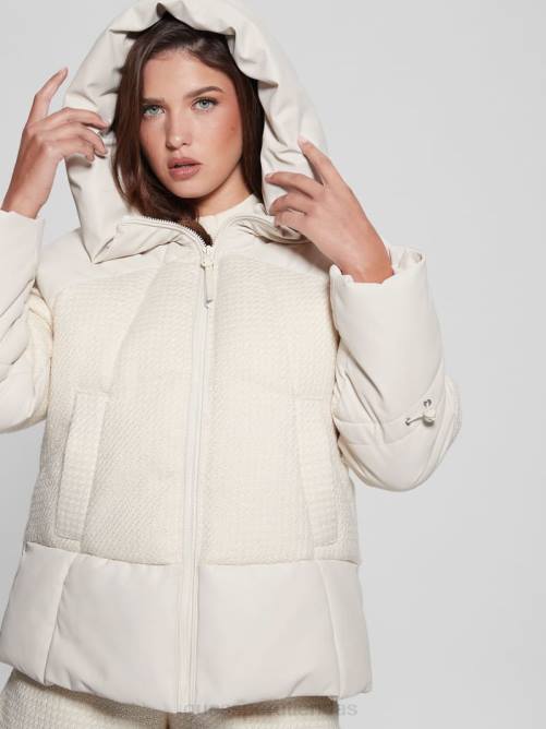 GUESS chaqueta acolchada lea mujer 0P8X1834 blanco crema vestir