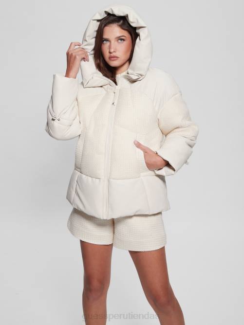 GUESS chaqueta acolchada lea mujer 0P8X1834 blanco crema vestir