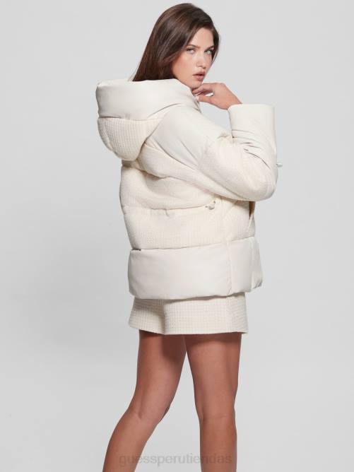 GUESS chaqueta acolchada lea mujer 0P8X1834 blanco crema vestir