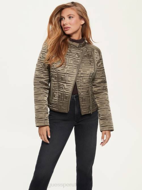 GUESS chaqueta acolchada marina mujer 0P8X1988 desierto verde multi vestir