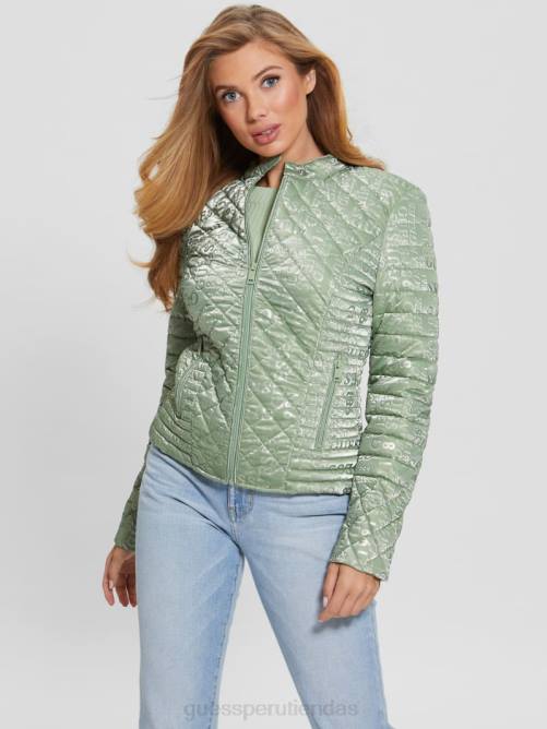 GUESS chaqueta acolchada vona mujer 0P8X1908 verde brumoso vestir
