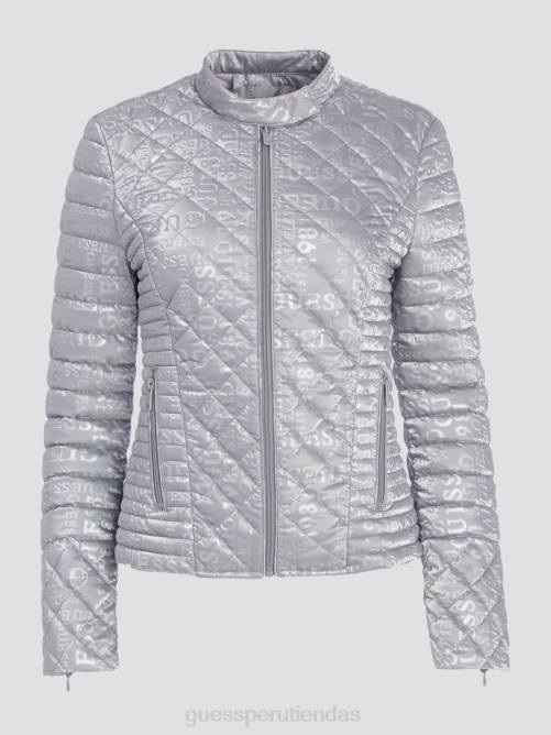 GUESS chaqueta acolchada vona mujer 0P8X1985 gris seda vestir
