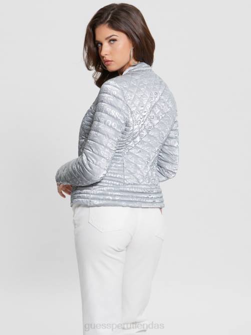 GUESS chaqueta acolchada vona mujer 0P8X1985 gris seda vestir
