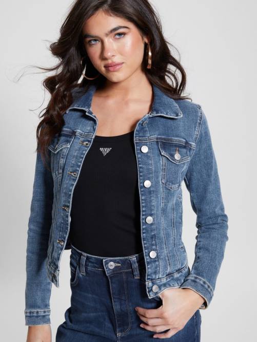 GUESS chaqueta camionero eco sexy mujer 0P8X28 lavado de reinado vestir
