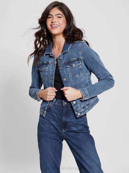 GUESS chaqueta camionero eco sexy mujer 0P8X28 lavado de reinado vestir